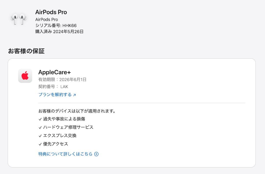 AirPods Pro 2｜付属品完備｜AppleCare+6月まで