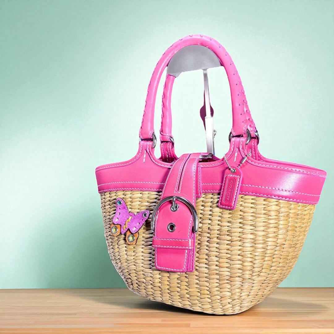✨美品✨ COACH カゴバッグ バタフライストロー 肩掛け 可愛い