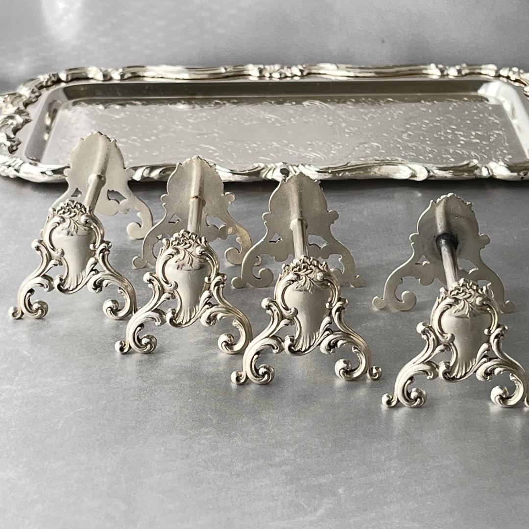 【仏蘭西】 ルイ15世様式 ナイフレスト 4個組 Louis XV