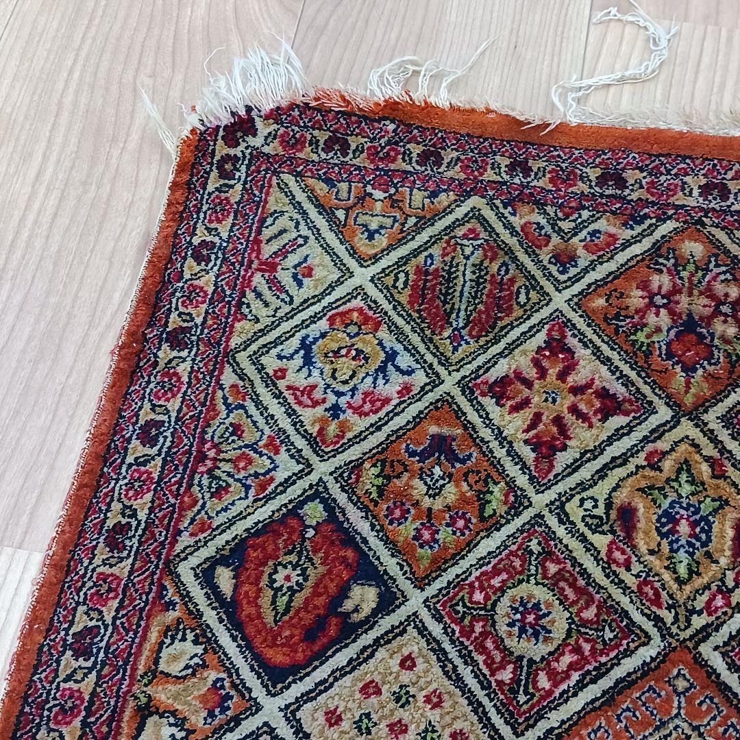 Y2822-2 ペルシャ絨毯 クム産 シルク100% 手織り