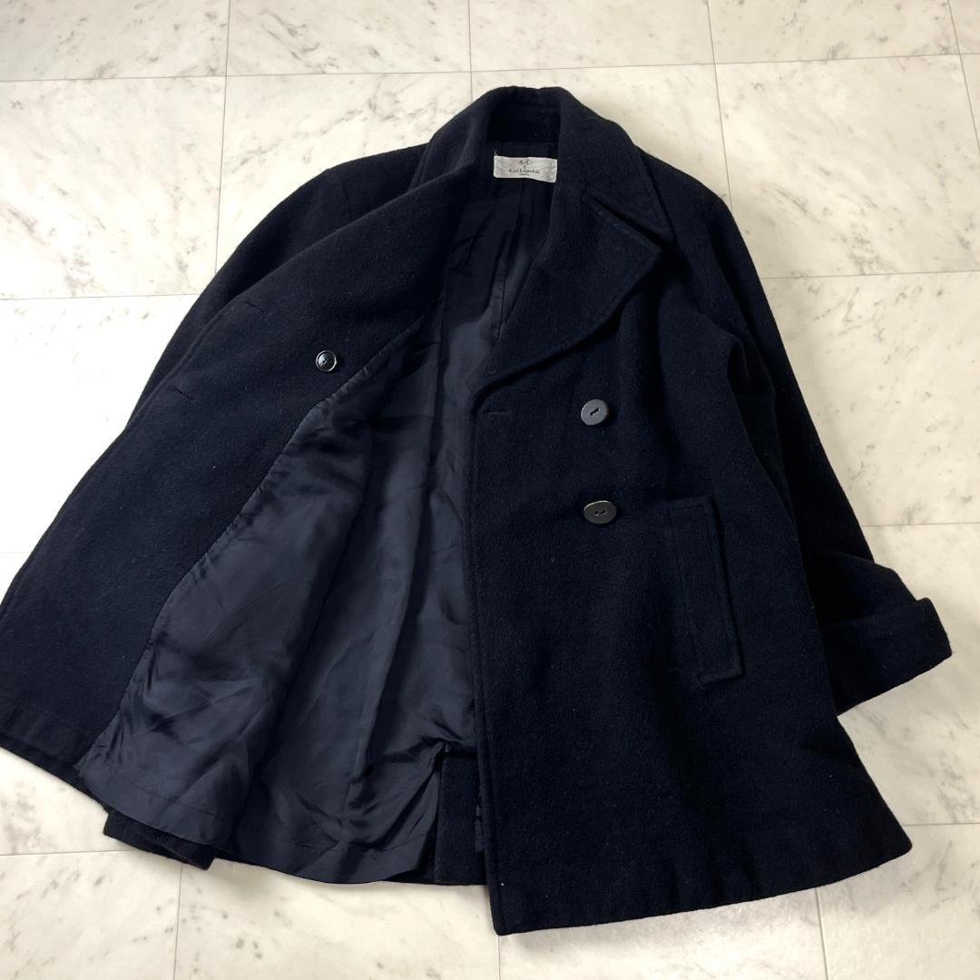 カールラガーフェルド F ウール ピーコート オーバーサイズ ブラック