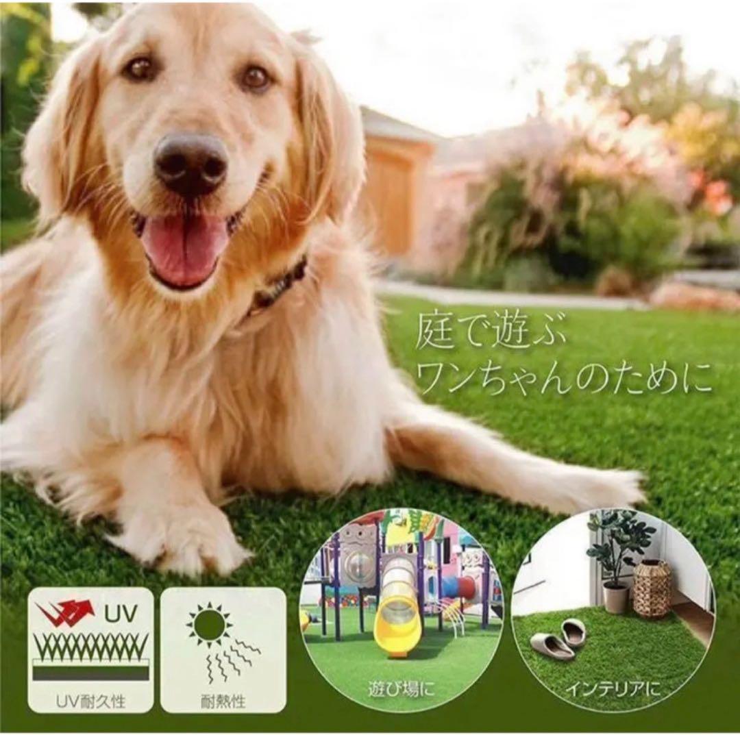 人工芝 2m×10m ロール 庭 芝丈35mm芝生 密度2倍 高耐久 固定ピン付