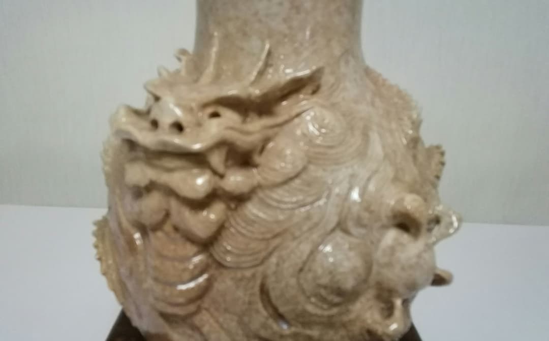 【希少】骨董 壺 龍神パワー 二対の龍神様