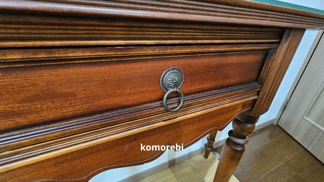 【引き取り限定】コンソールテーブル 引き出し アンティーク アンチーク ガラス付