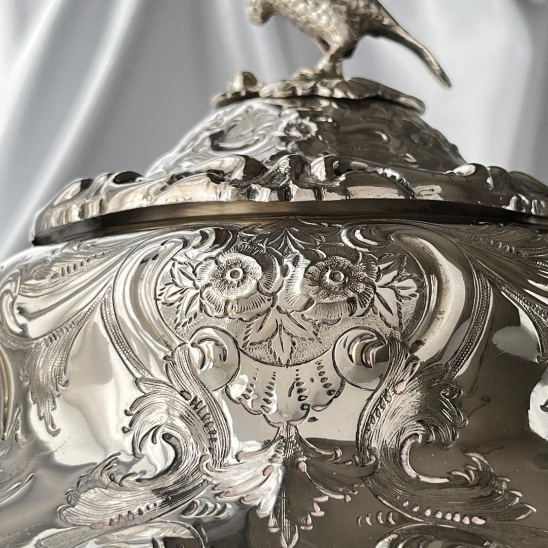 【英国 】 ファルコンとマスカロンのティーポット【シルバープレート】豪華！！