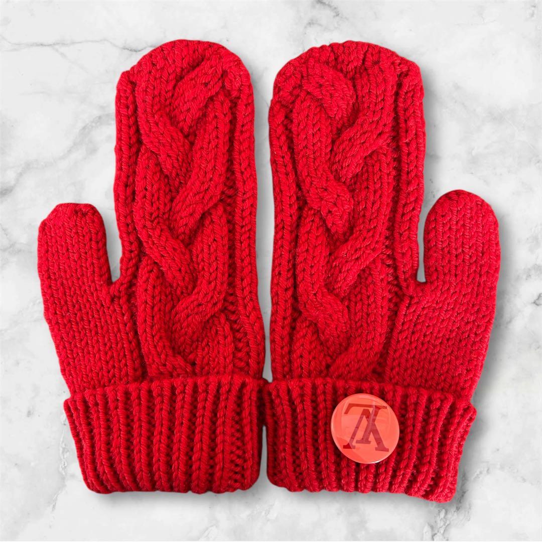 ルイヴィトン LOUIS VUITTON ミトン 手袋 赤 プレゼント向き