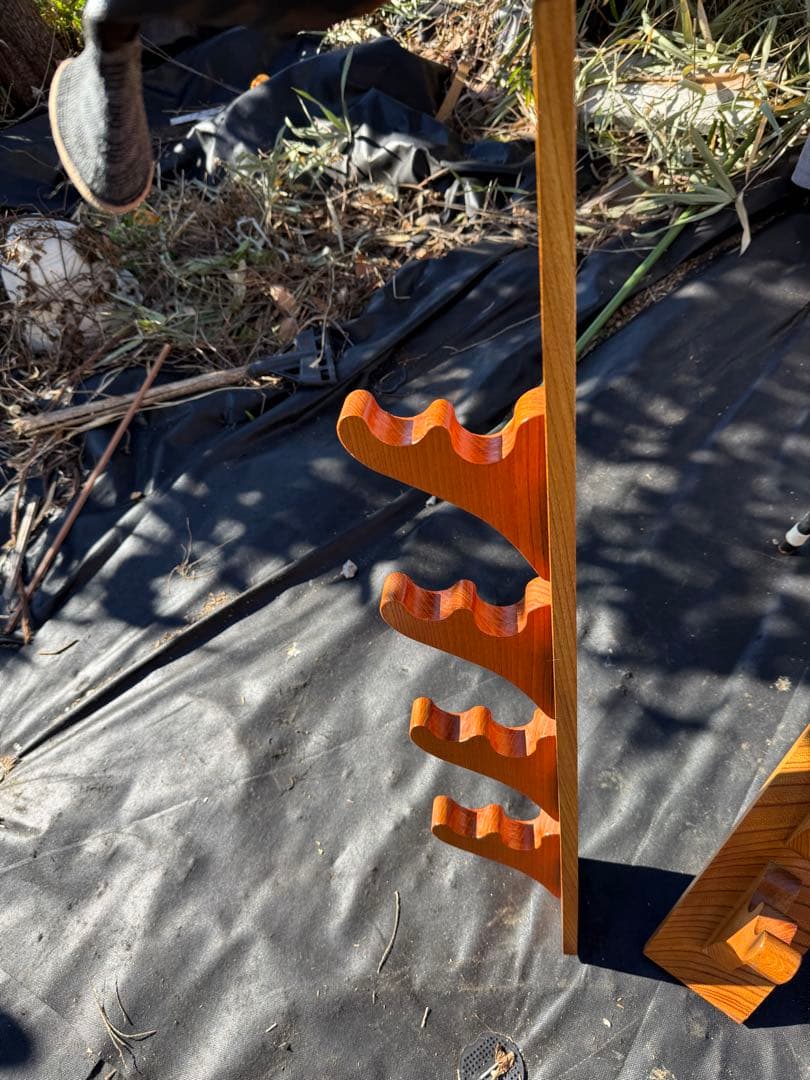 木製 壁掛けディスプレイラック 上下2枚セット 無垢材 ヴィンテージ調