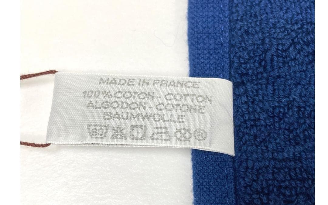 HERMES タオルハンカチ 青 約33cm