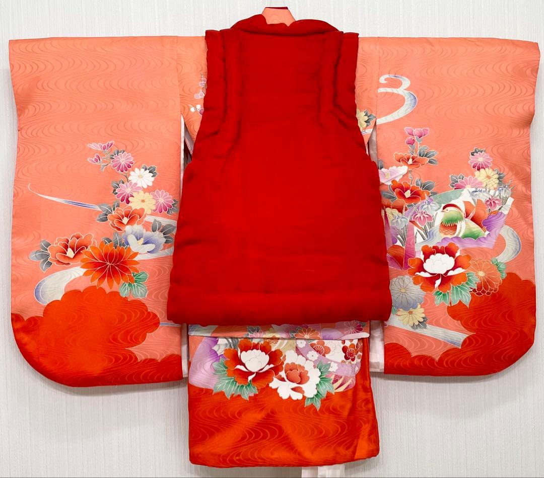 セミアンティーク　七五三　女児　三歳　正絹　振袖　被布セット