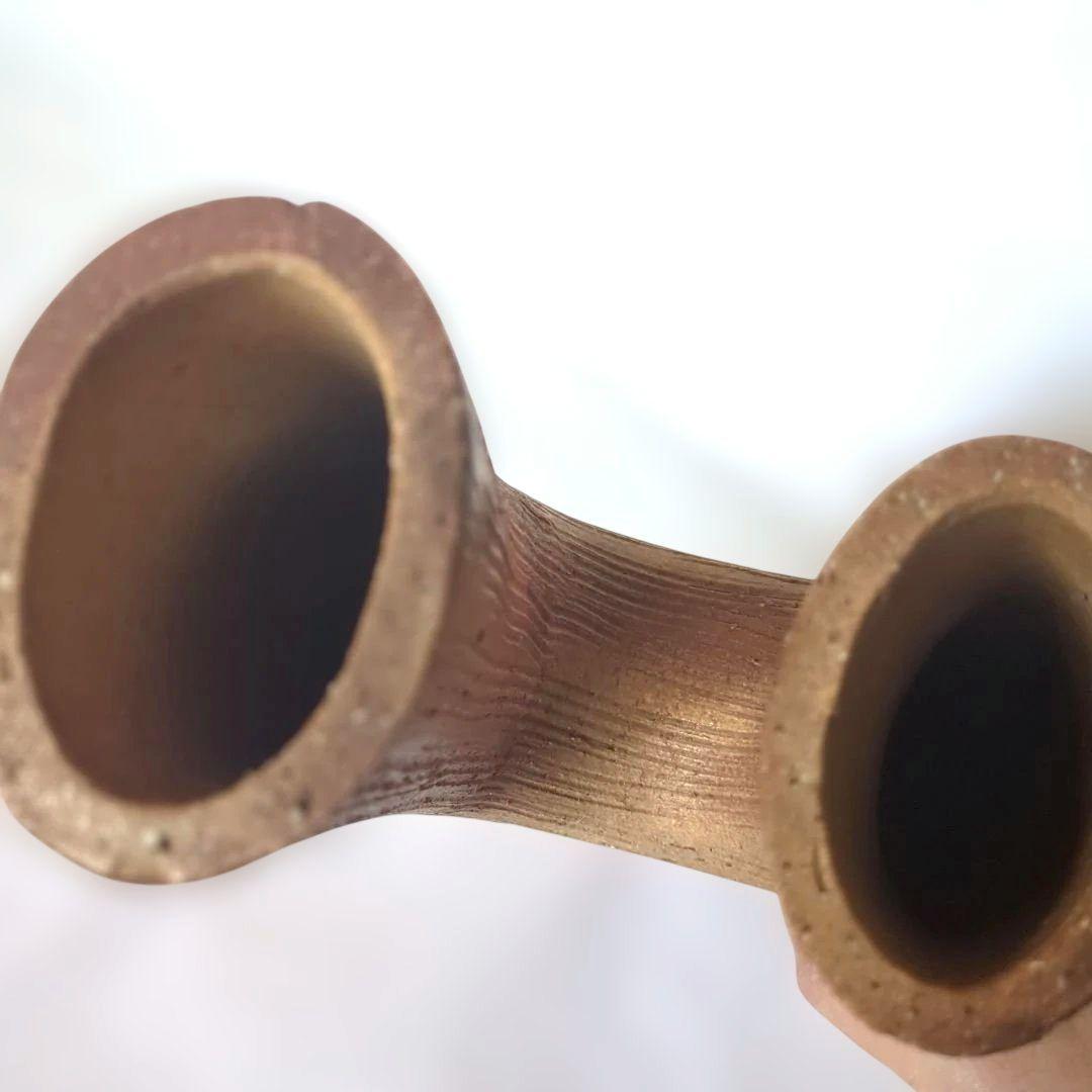 U字型陶器花瓶 ストライプ模様