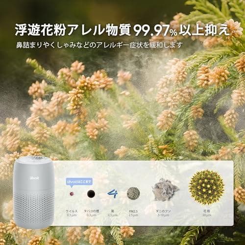 【節電対策】Levoit (レボイト) 空気清浄機 12畳 小型 花粉 卓上 A