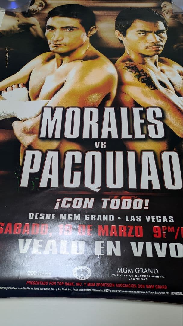 ボクシング ポスター/モラレス×パッキャオ第1戦 Boxing Poster