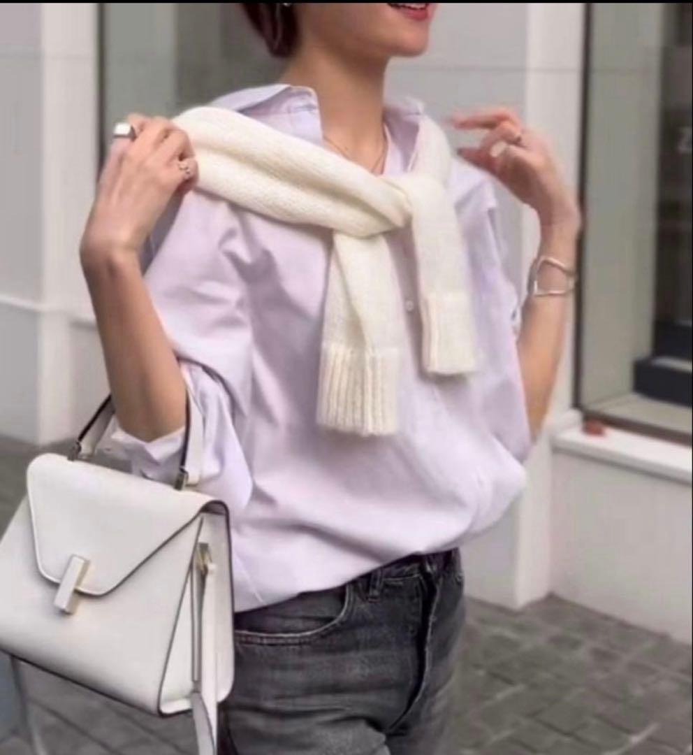 一回のみ着用　美品　anuans スタンダードシャツ　ラベンダー