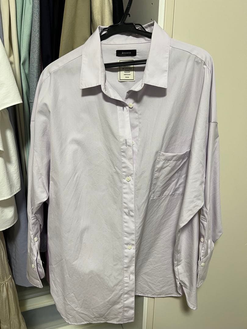 一回のみ着用　美品　anuans スタンダードシャツ　ラベンダー