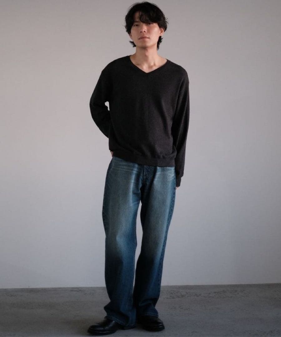 パンツ shiun STRAIGHT SLUB DENIM PANTS