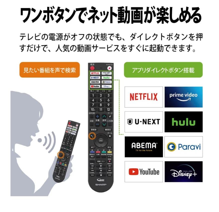 SHARP/シャープ 65V 4Kテレビ 2022年製