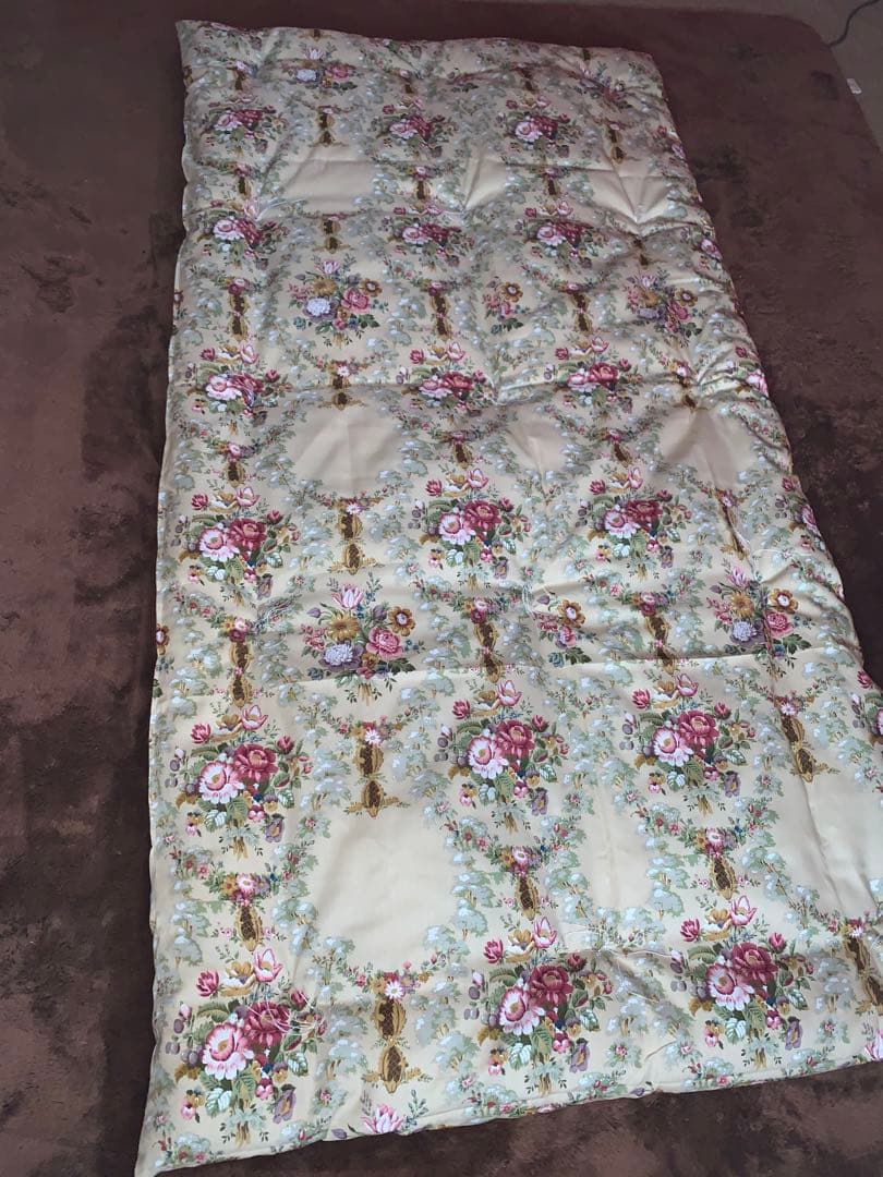 西川生地シングル両面プリント敷布団軽量！側生地中綿共綿100%お任せカバー付き！