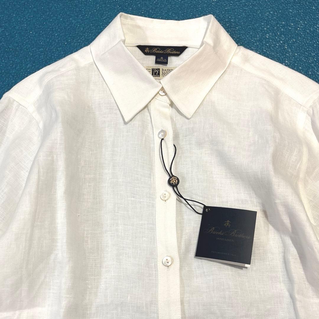 【新品タグ付/レディースL】ブルックスブラザーズ　アイリッシュリネン　シャツ