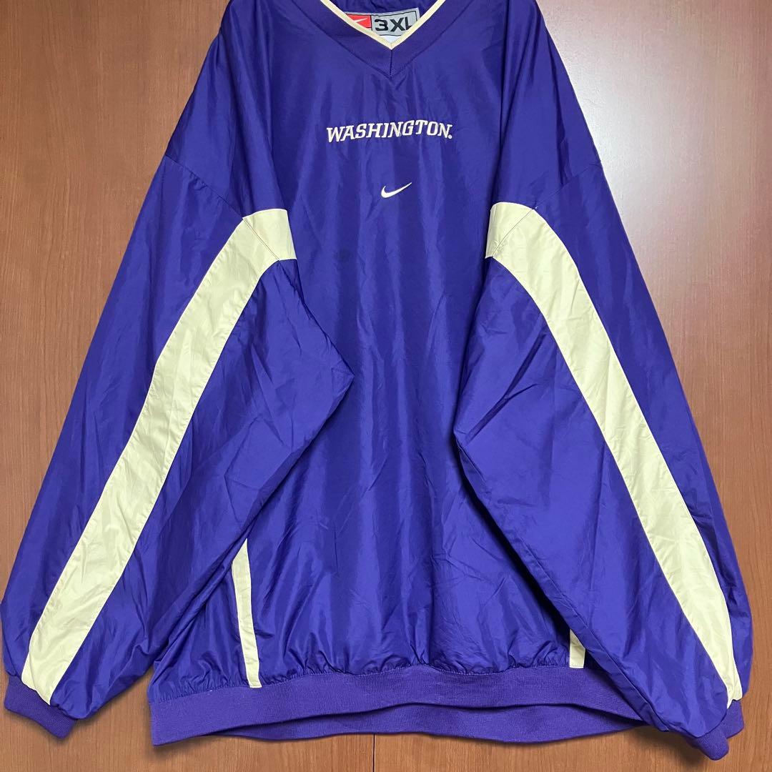 NIKE ナイキ　00s ナイロンプルオーバー　カレッジロゴ　刺繍　3XL