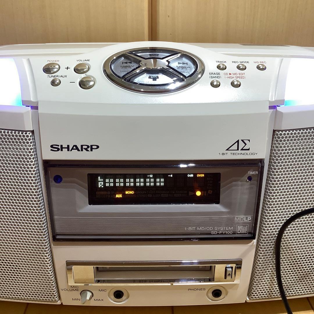 シャープMDラジカセSD-FY100中古品 CDラジカセ カセットテープ