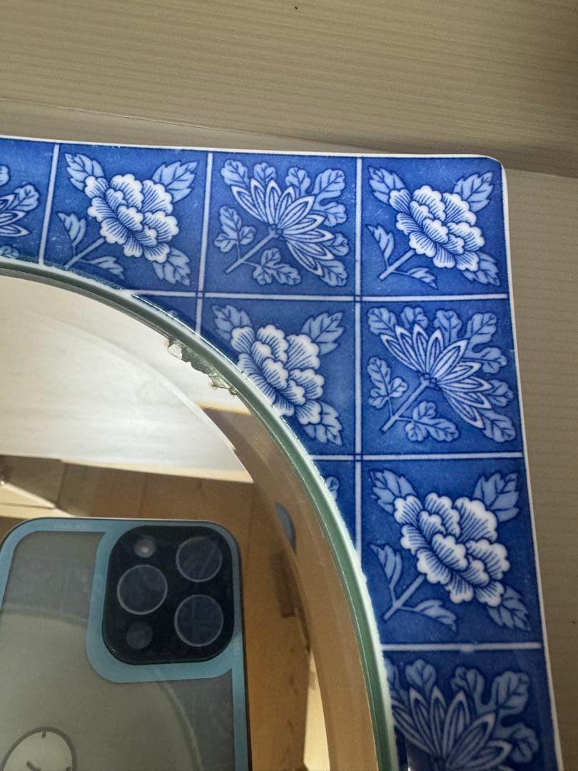 2090 香蘭社　染付花文　鏡