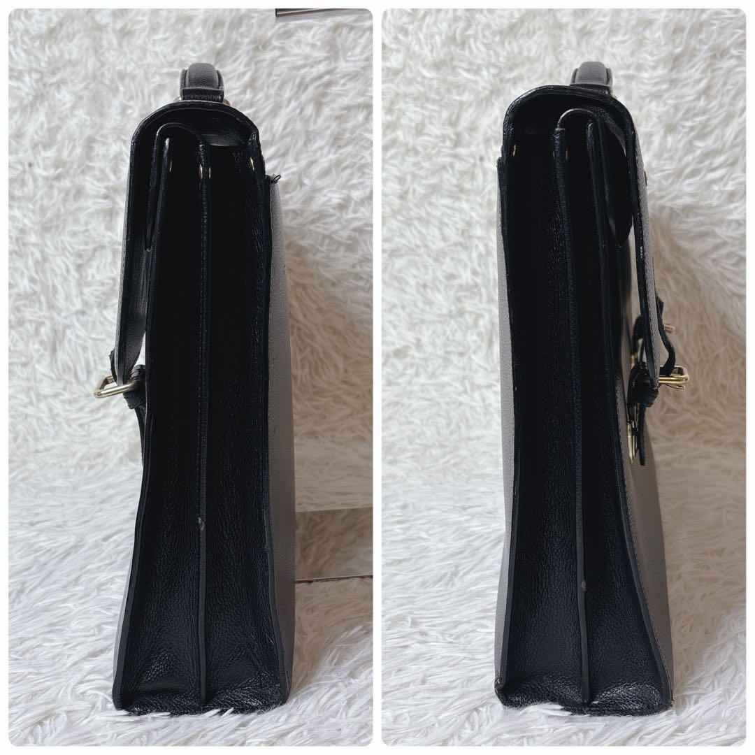 Burberry レザー ビジネスバッグ ブリーフケース ノバチェック シボ革