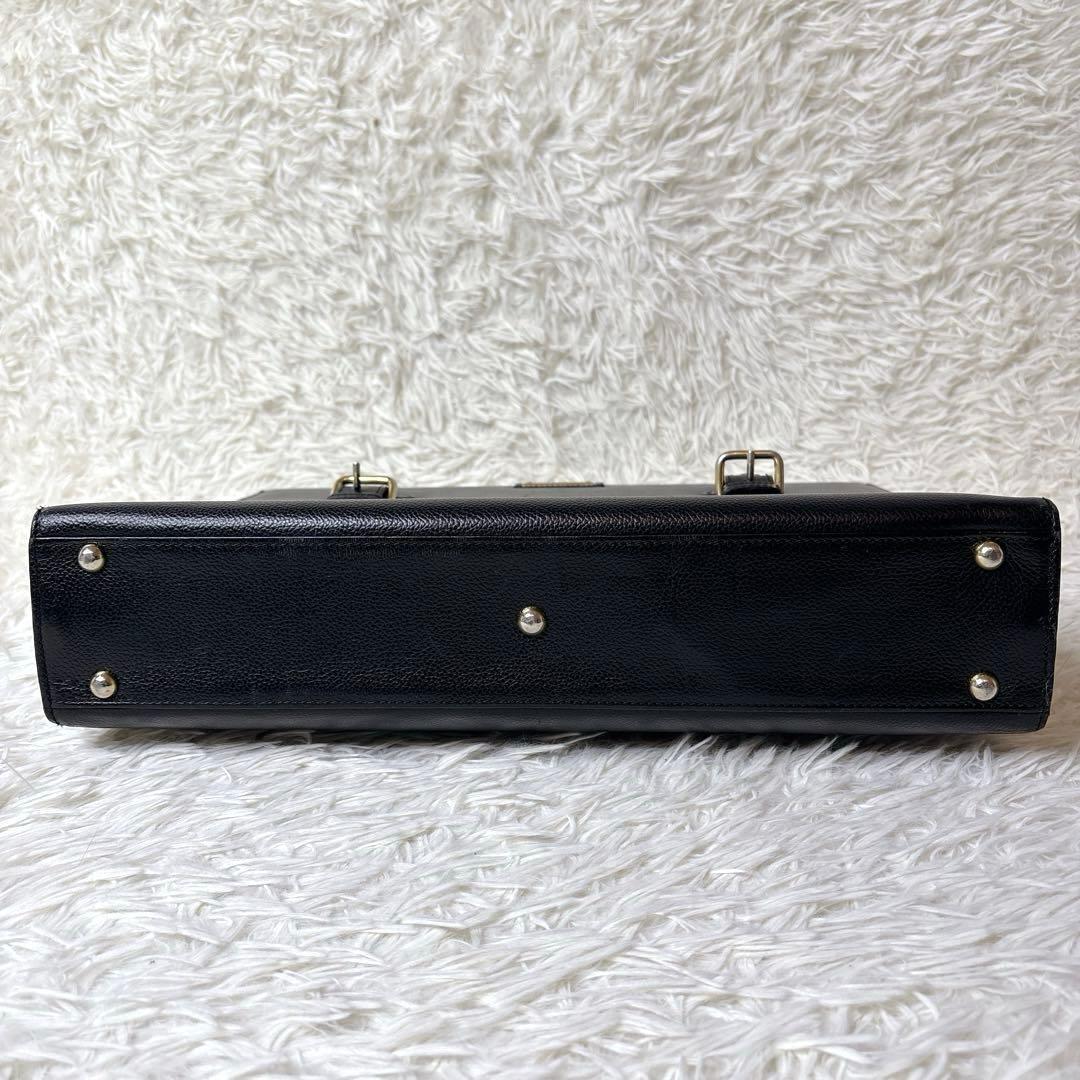 Burberry レザー ビジネスバッグ ブリーフケース ノバチェック シボ革