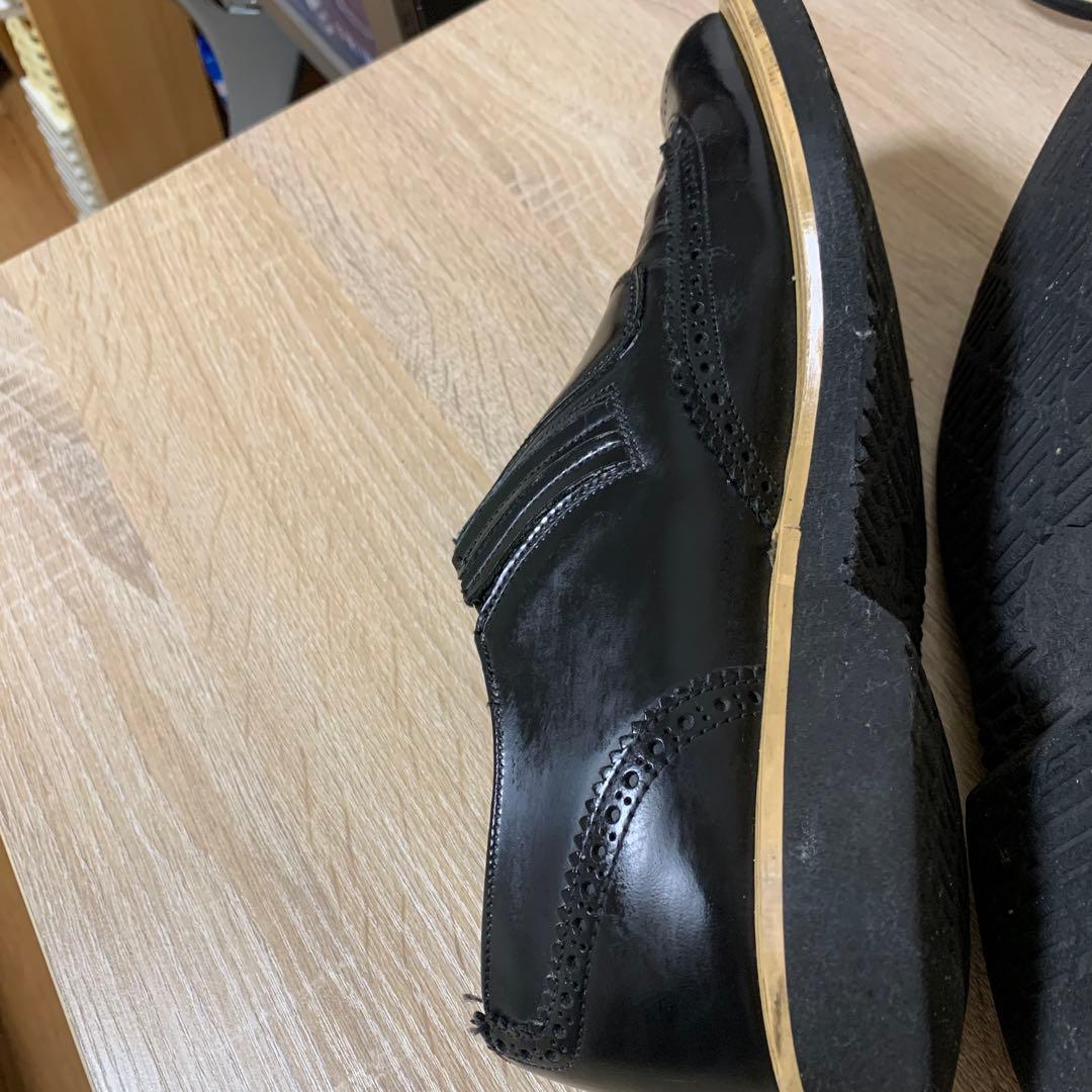 おすすめ e coxドレスシューズ(UK8)ブラックカラー(中古良品)