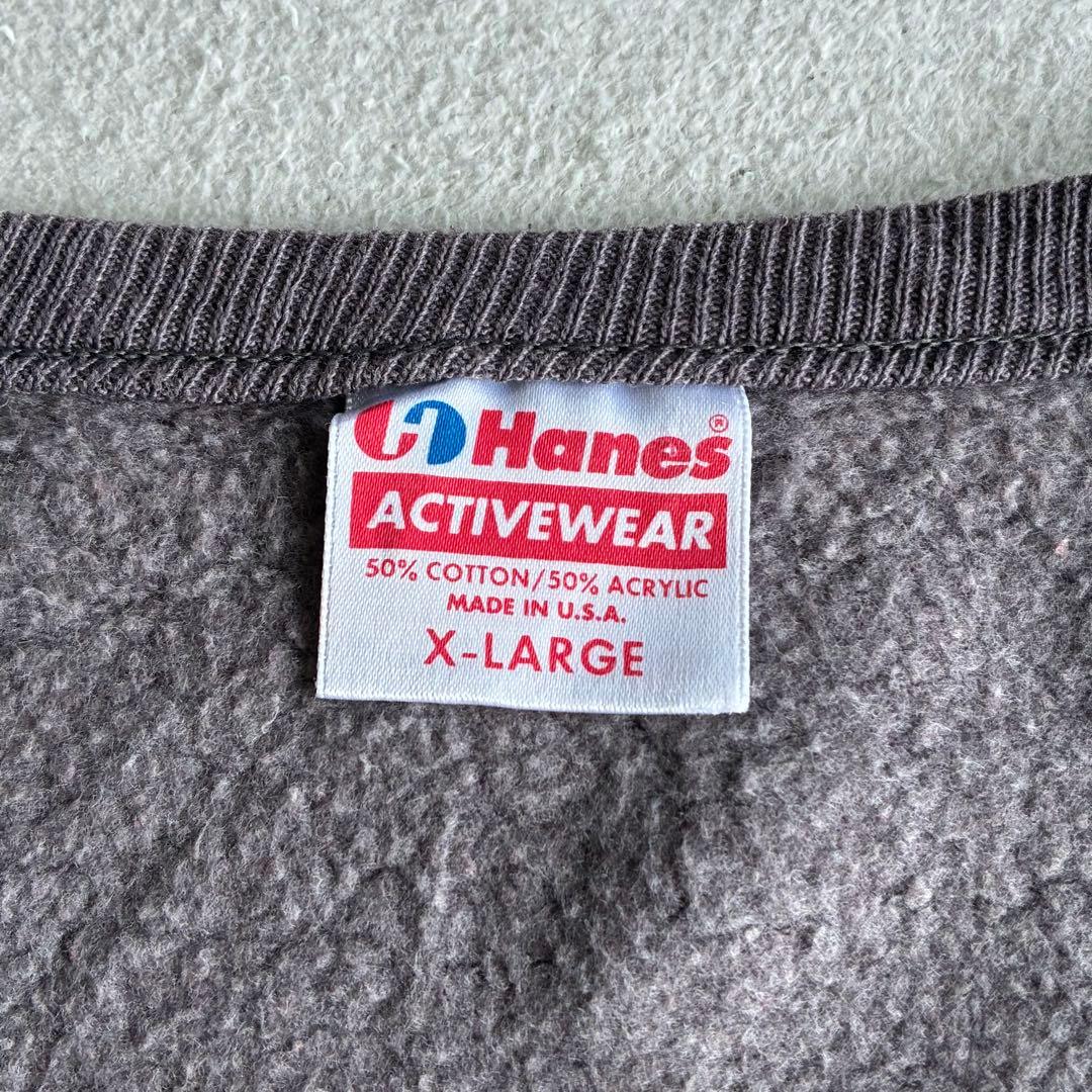 【珍品】80s〜90s Hanes ブランク Vネックスウェットトレーナー XL