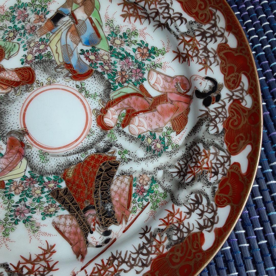 古い里帰り伊万里三川内焼/幕末明治手描き芸者文様/大日本古川造/色絵骨董清水希少