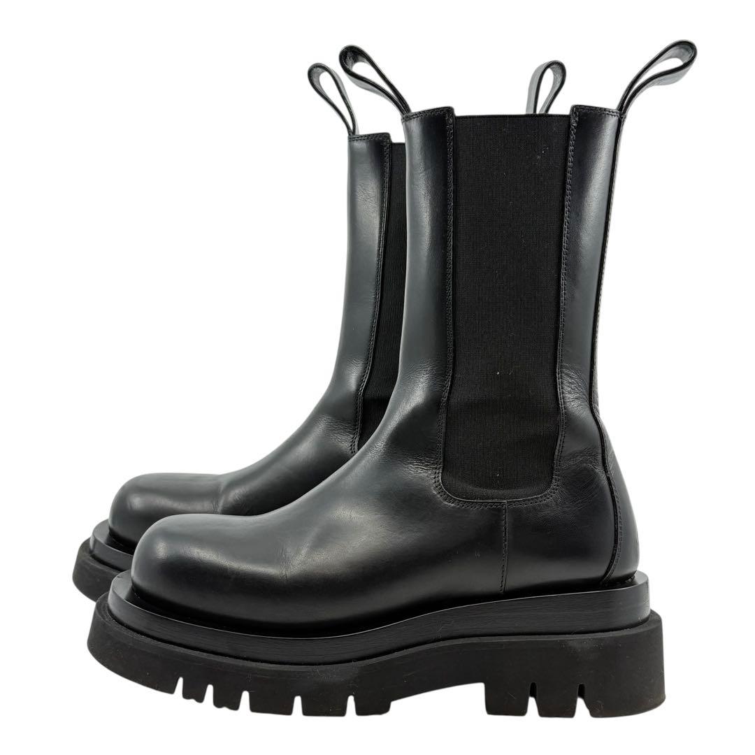 【極美品☆箱付き】ボッテガヴェネタ　サイドゴアブーツ　ラグ　レザー　ロング　革靴