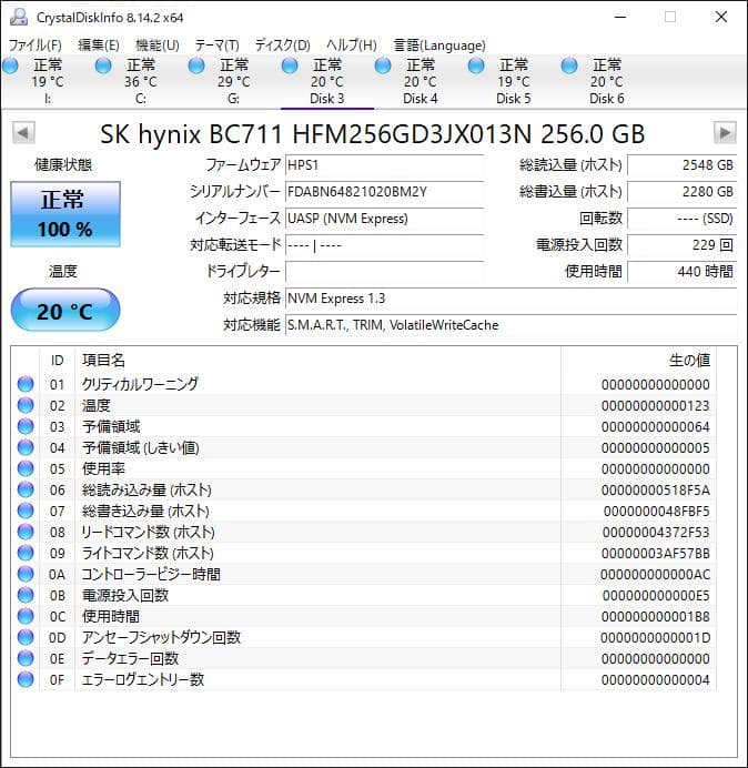 BC711 NVMe 256GB M.2 SSD 4枚セット【1231SK1】