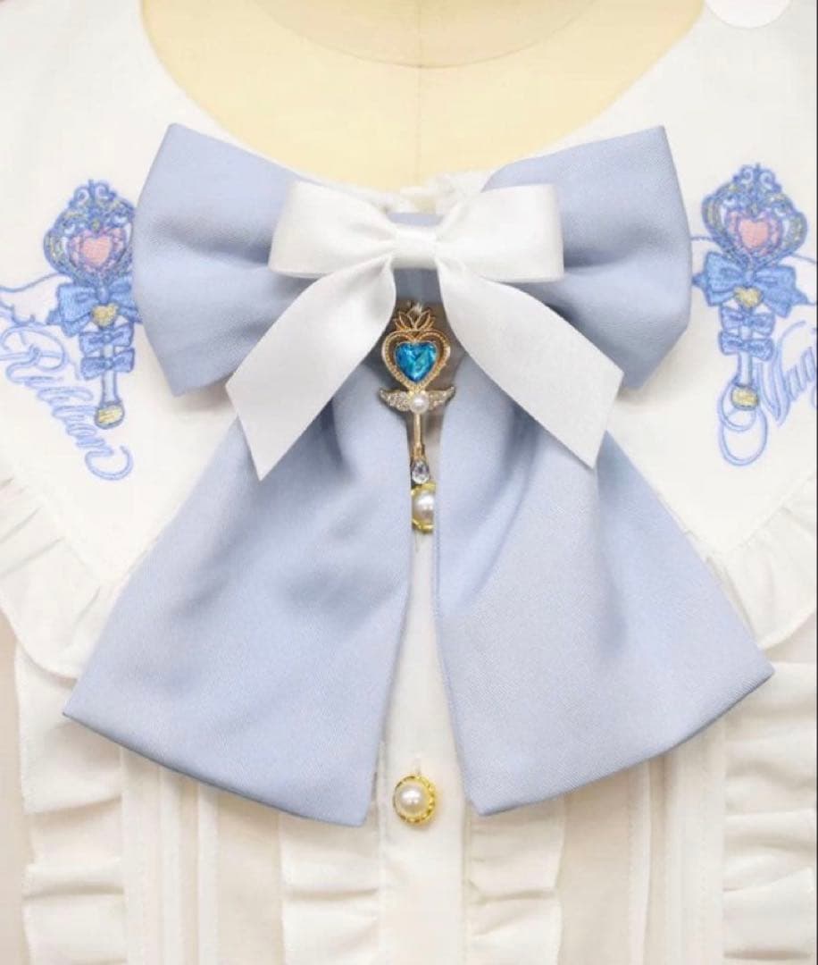 Amavelアマベル Magical Ribbon スカート ブラウス サックス