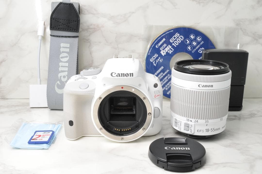 ショット数少なめ Canon EOS Kiss X7⭐️ホワイト スマホ転送