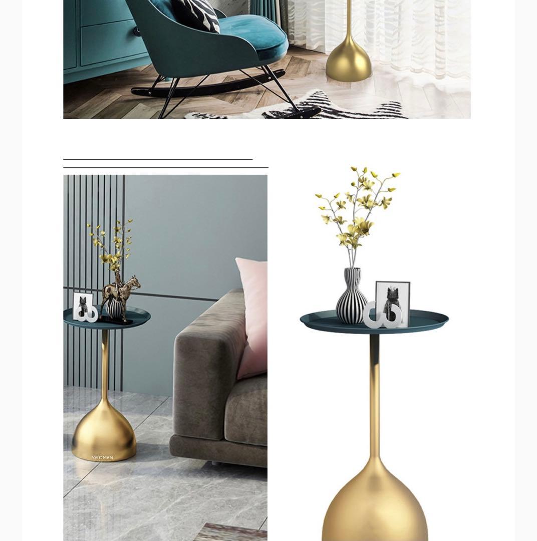 デザイナーズサイドテーブルブルーゴールド