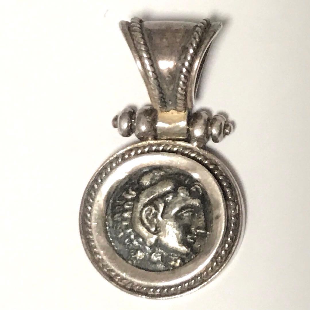 ローマ時代  アンティーク ペンダントトップ 古銭 アレキサンダー大王