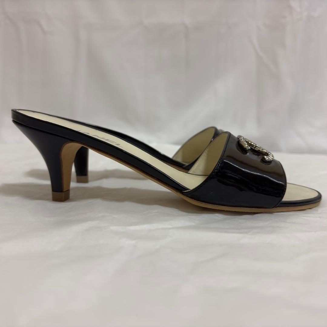 CHANEL シャネル ミュール サンダル 37ハーフ ココマーク