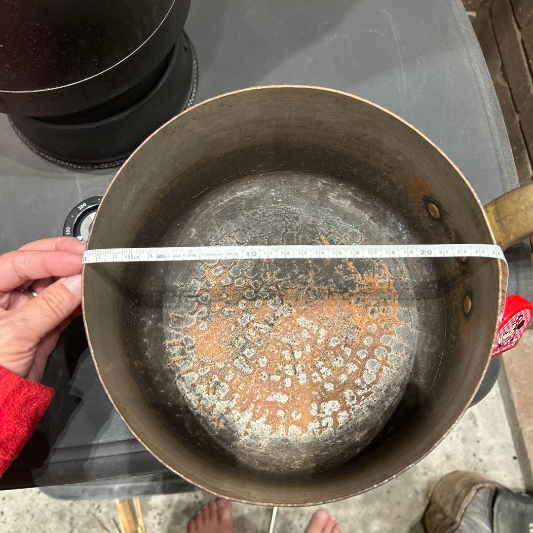 銅鍋　直径２５センチ　重さ3.4キログラム
