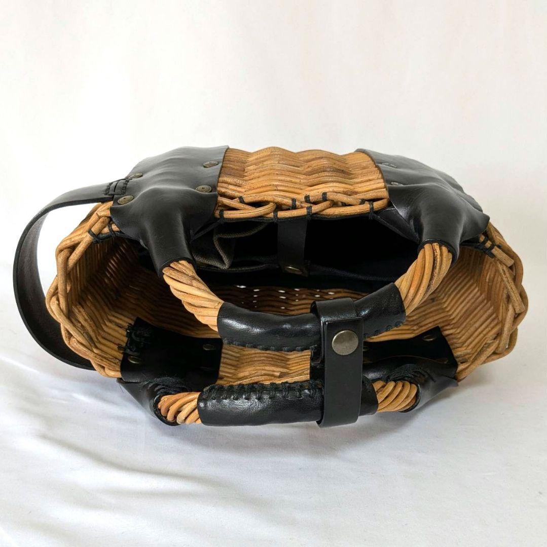 ebagos エバゴス ヤマノコトバ 18AW オイルショルダー 籠バッグ 紅籐