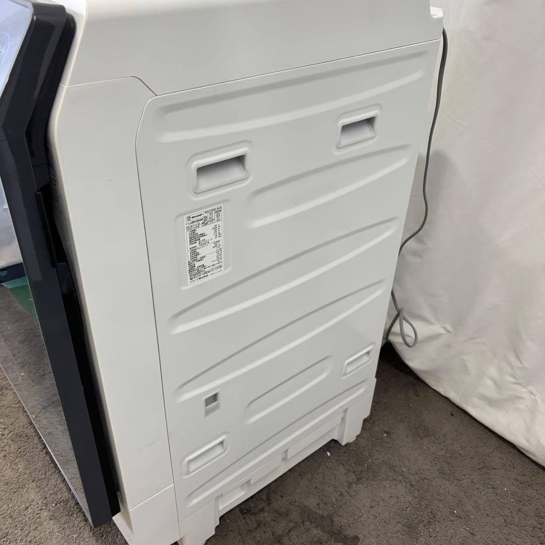 77⭕️設置無料　ドラム式洗濯機　SHARP　11キロ　安い　左開　中古　綺麗