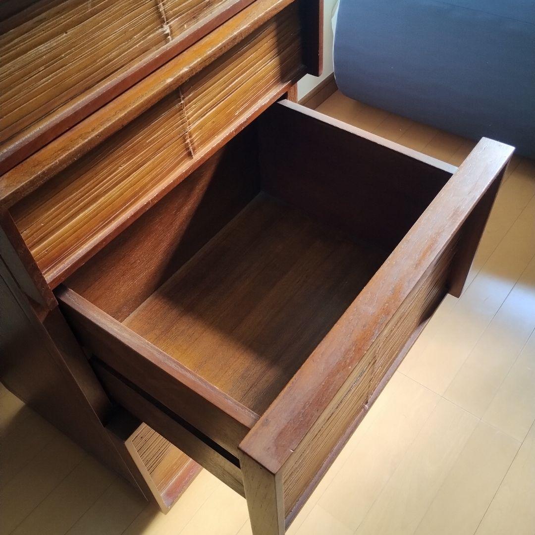 天然木チェスト 4段 ダークブラウン