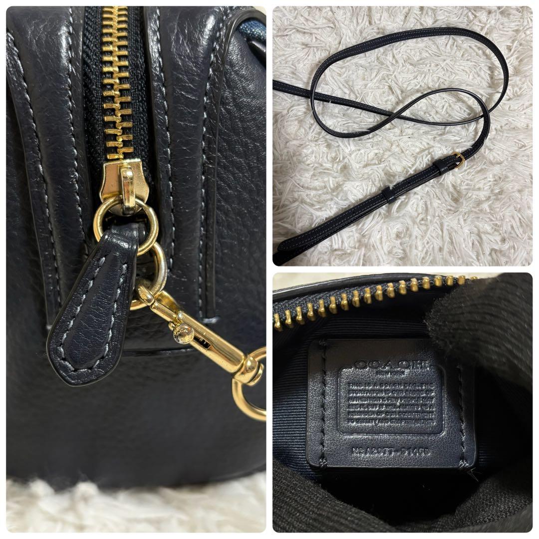 ✨希少✨コーチ ショルダーバッグ 花柄 デニム ゴールド金具 2way ネイビー