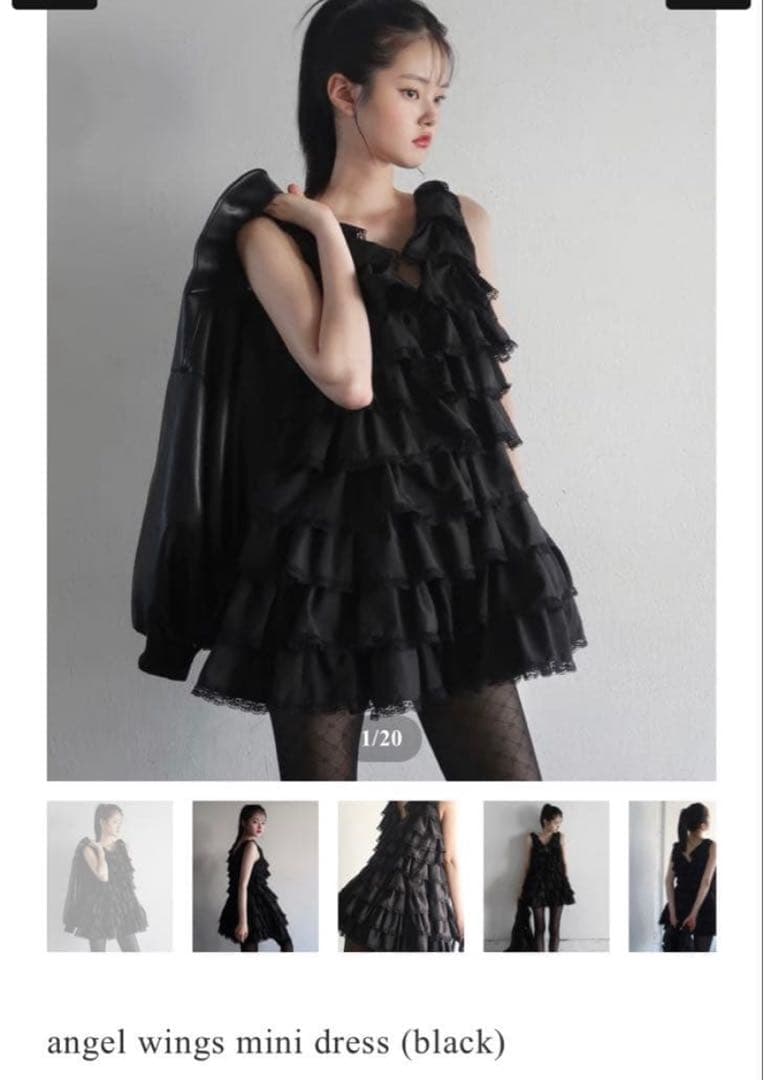 ワンピース angel wings mini dress (black)