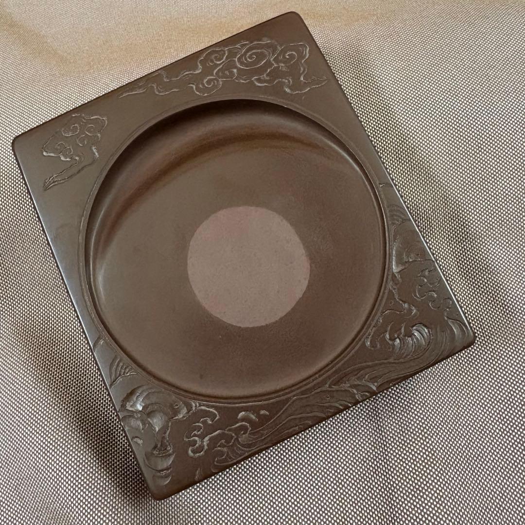 紅溪石硯 原口梅羊（梅羊刀）　書道具　宮崎県伝統工芸品　未使用品　骨董品