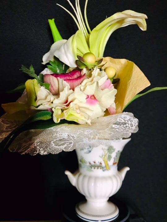 御商談中　シノワズリ 柄　ロンドン購入ウェッジウッド可愛いミニベース　花瓶