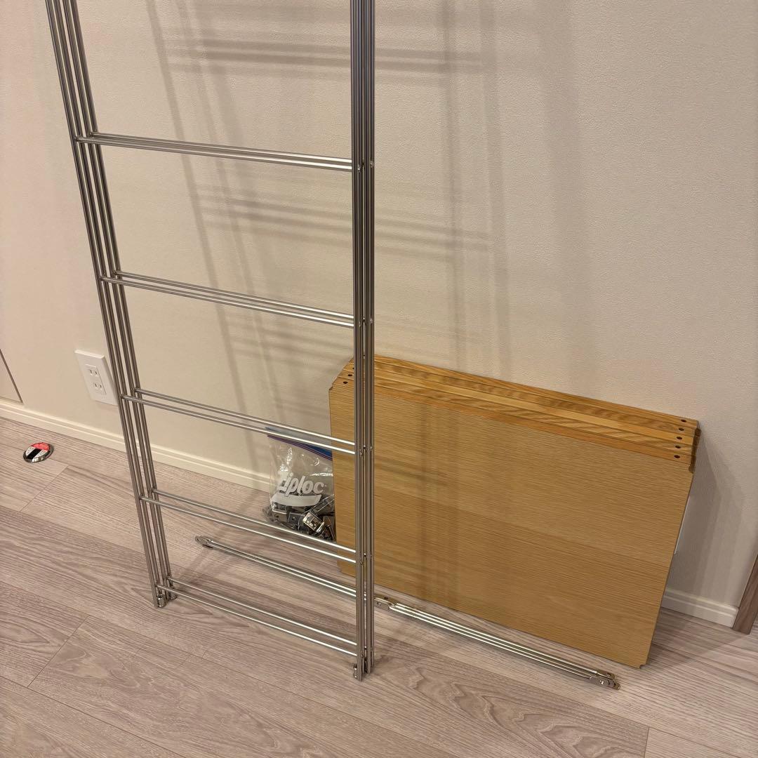 無印良品 ステンレスユニットシェルフ 大 オーク材棚セット 家具 シルバーラック