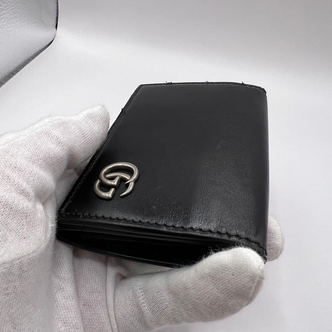 GUCCI 名刺入れ　カードケース　GGマーモント　　ブラック　665453