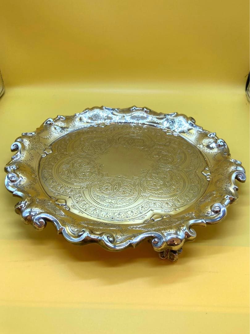 とさ1895年イギリスアンティーク　純銀　スターリングシルバーサルヴァ猫足