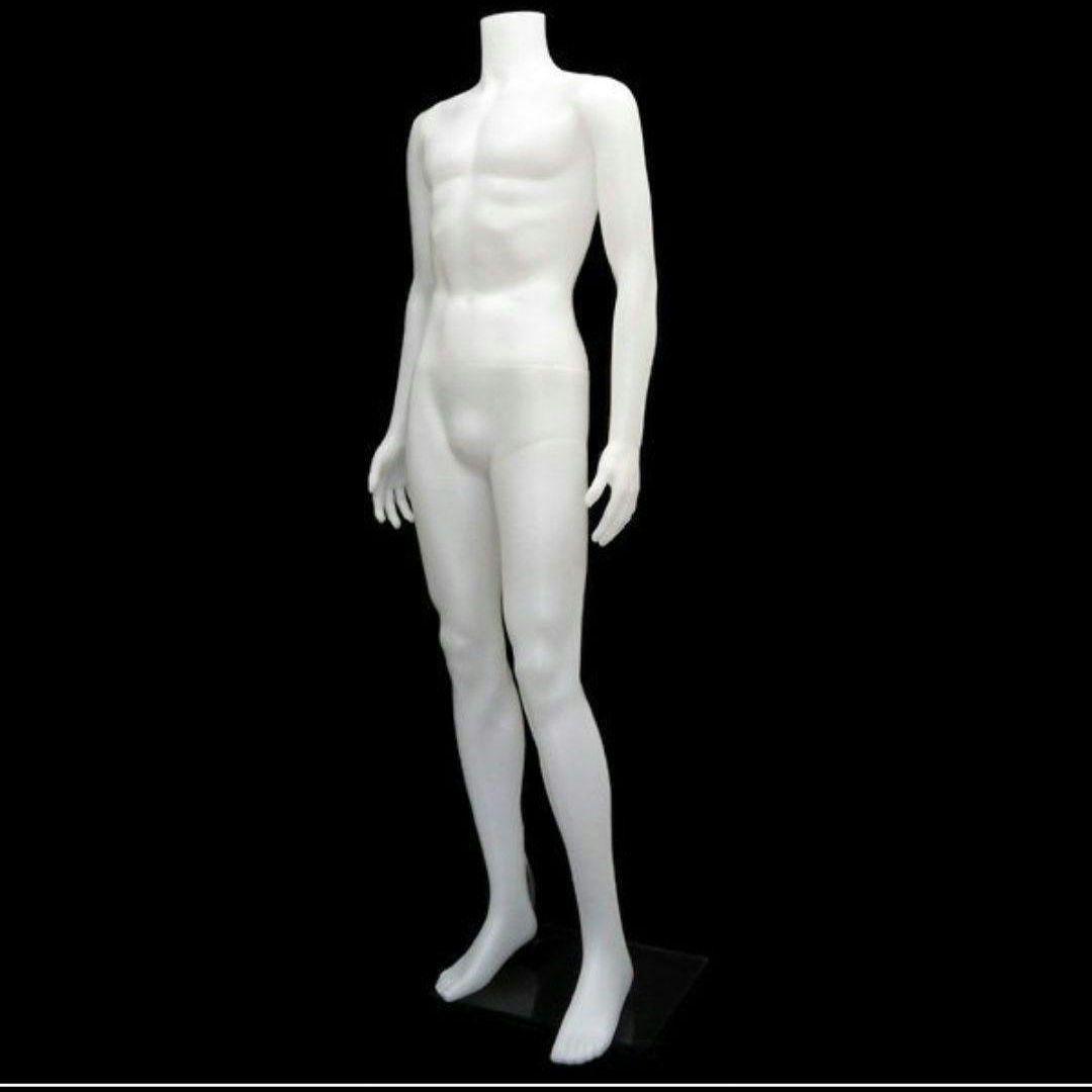 メンズ ヘッドレスマネキン 白1 男性 軽量 マッチョボディー 水洗い可
