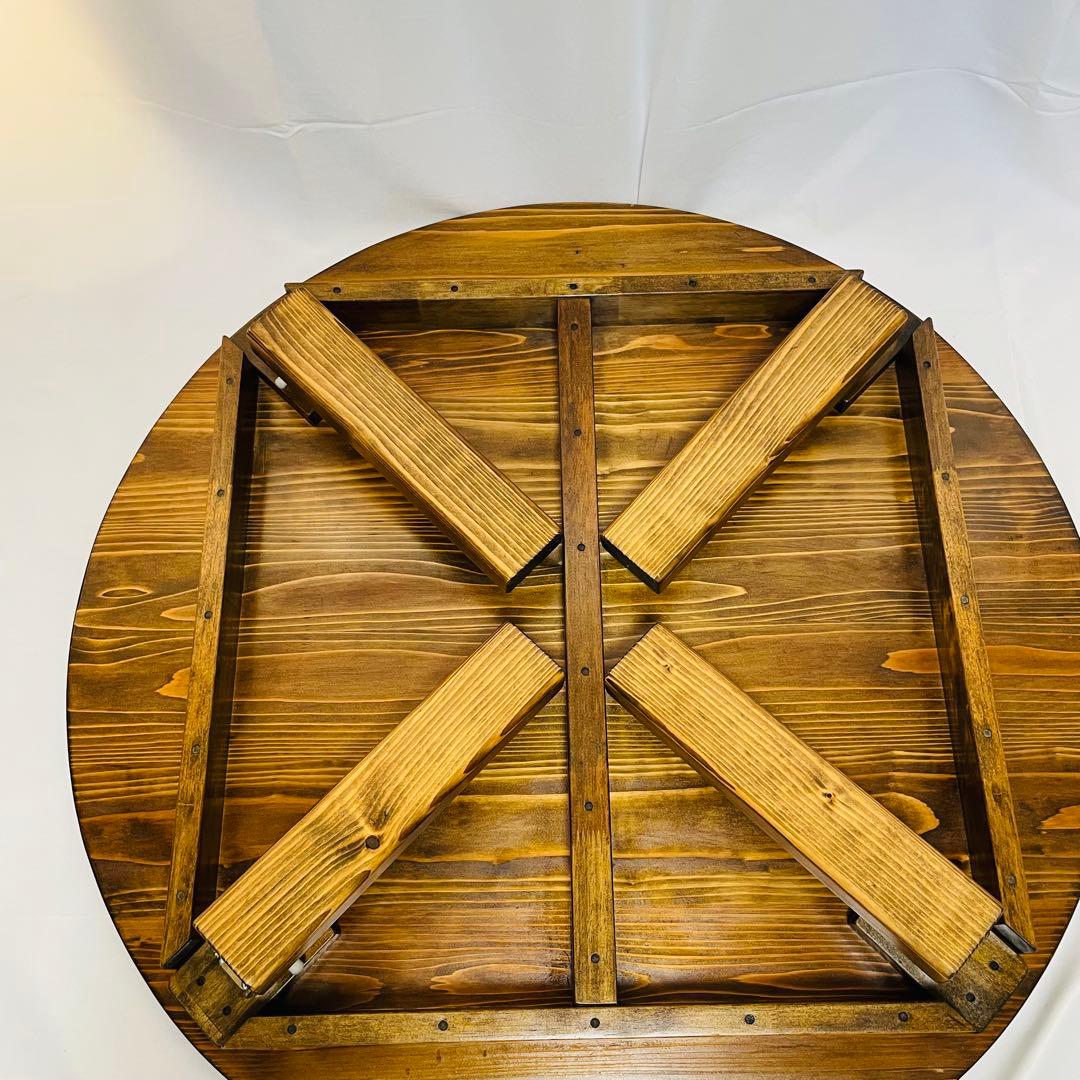 ちゃぶ台 円卓 折り畳み 円形 木製 ローテーブ 昭和レトロ 座卓